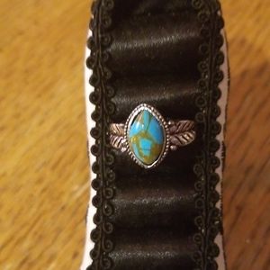 Turquoise colored stone ring